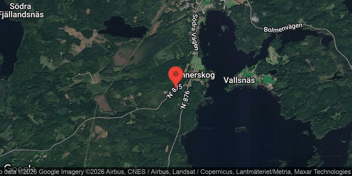 Nedfallet träd blockerar väg 875 mellan Bäck och Lövdala