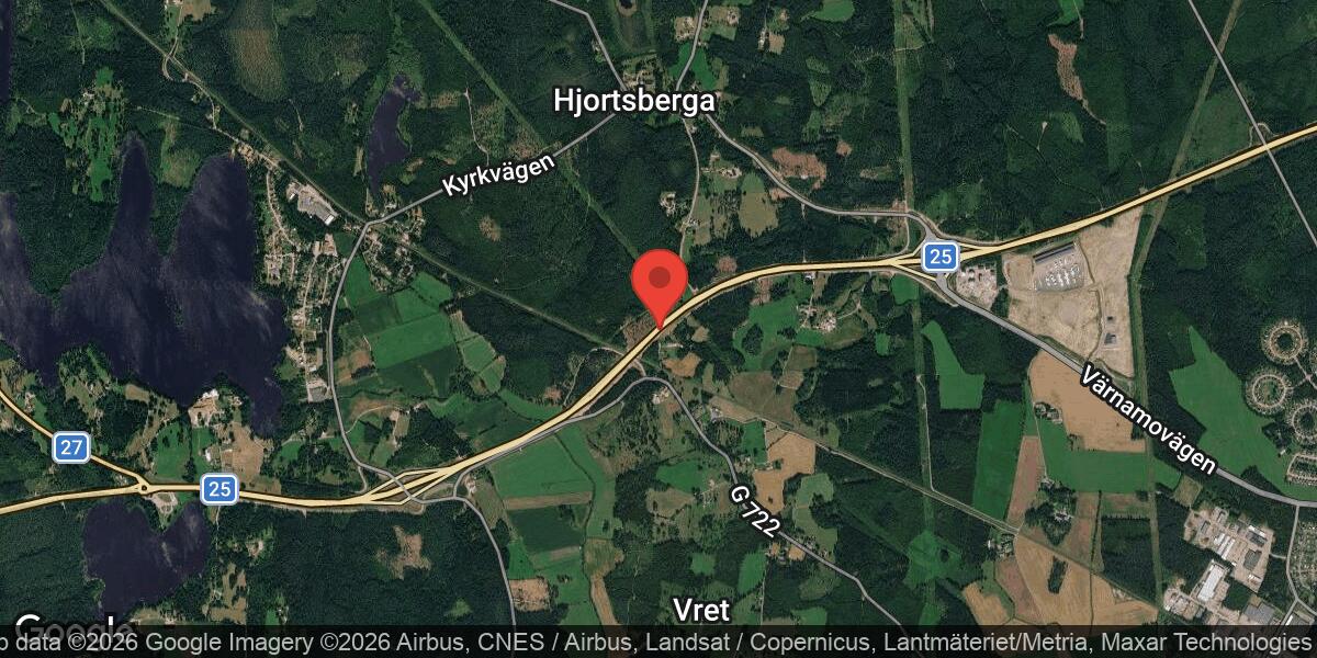 Vägarbete stänger Väg 25 vid Alvesta