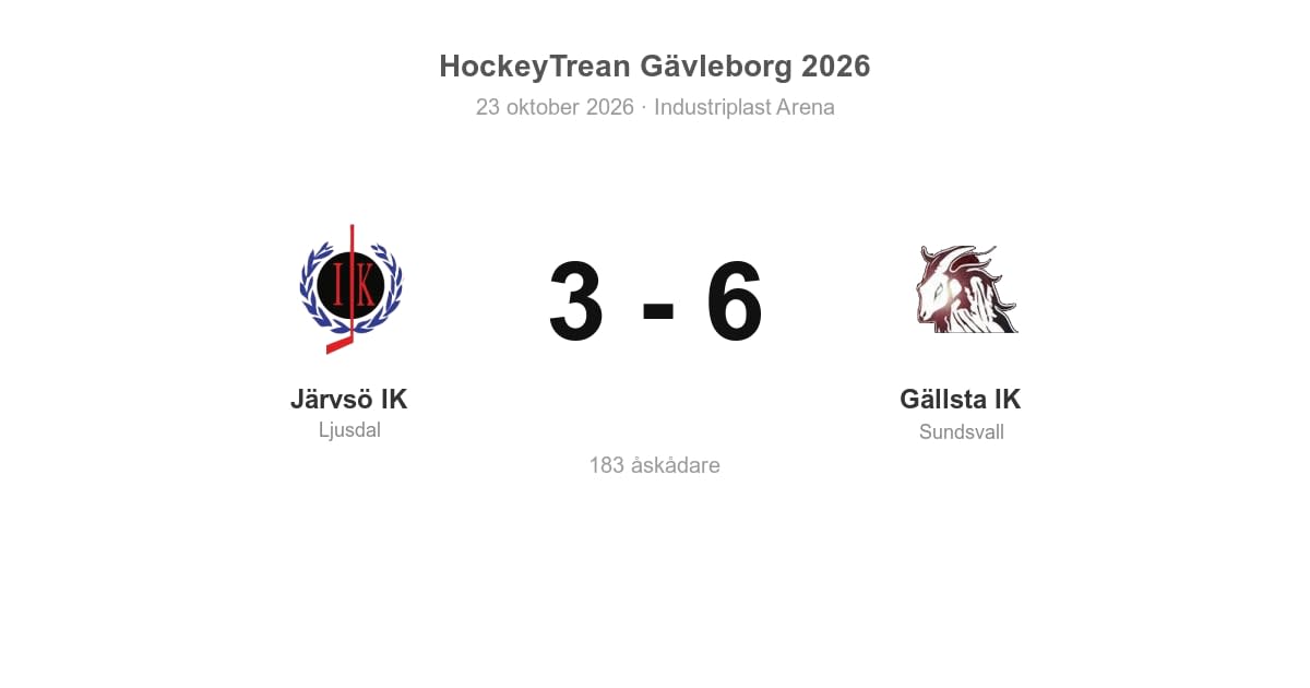 Järvsö IK föll hemma mot Gällsta IK