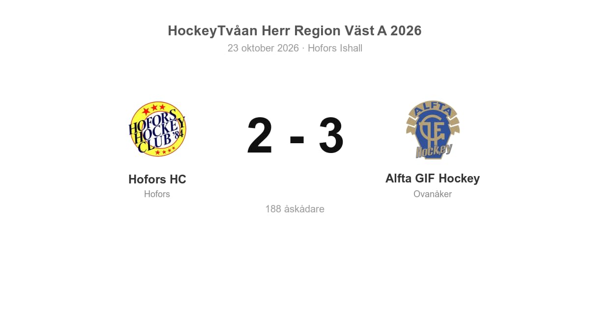 Alfta GIF Hockey vände och vann mot Hofors HC