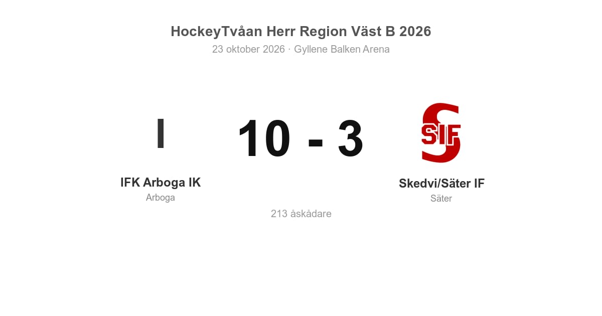 IFK Arboga IK vann stort mot Skedvi/Säter IF