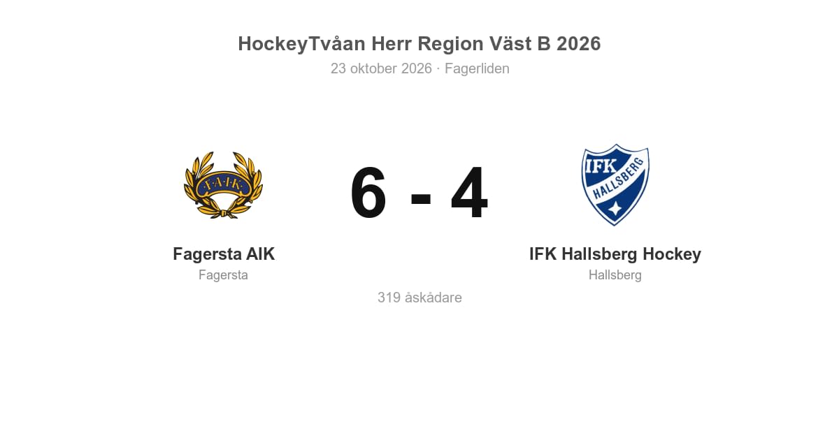 IFK Hallsberg Hockey föll med 4–6 mot Fagersta