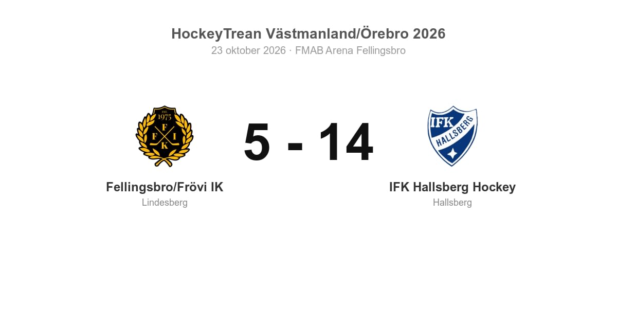 IFK Hallsberg Hockey vann med 14–5 mot Fellingsbro/Frövi
