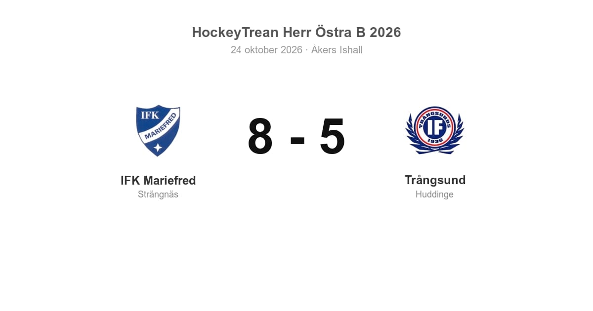 IFK Mariefred vann målrik hockeymatch mot Trångsund