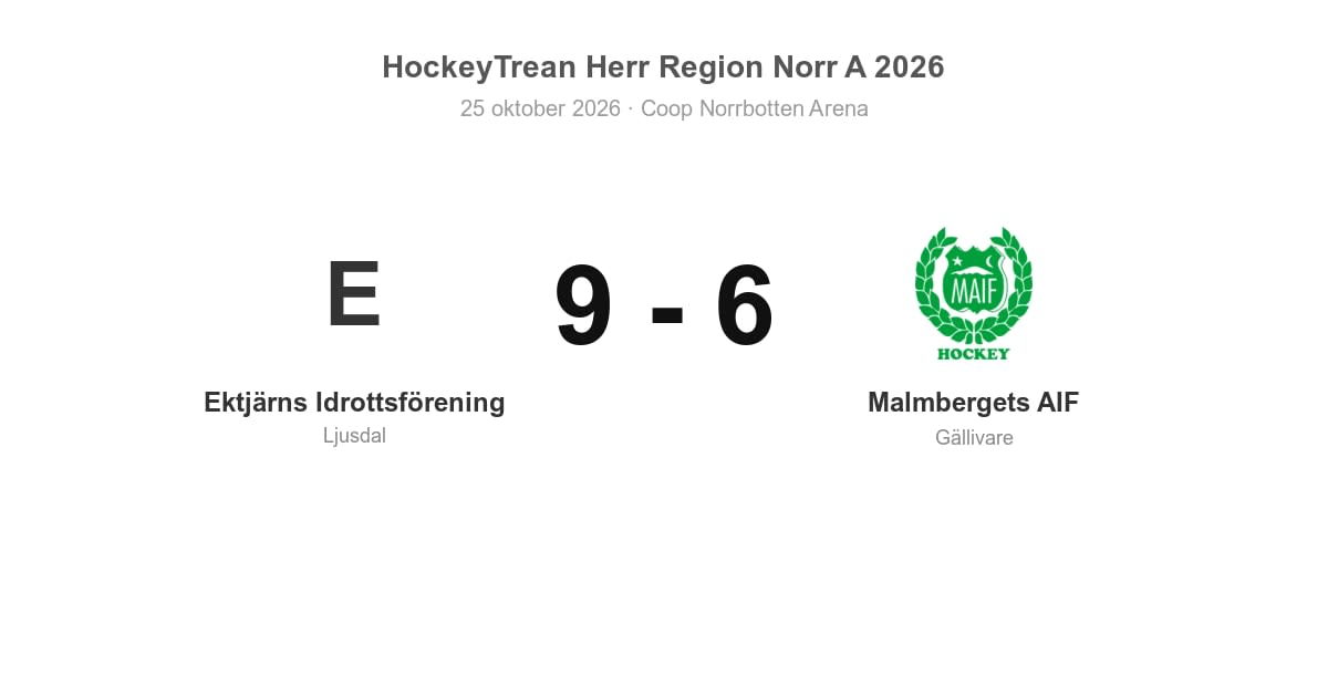 Malmbergets AIF föll med 6–9 mot Ektjärn