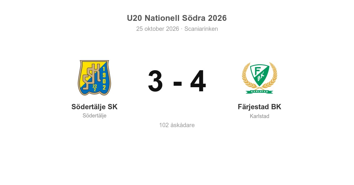 Södertälje SK föll med 3–4 hemma mot Färjestad BK