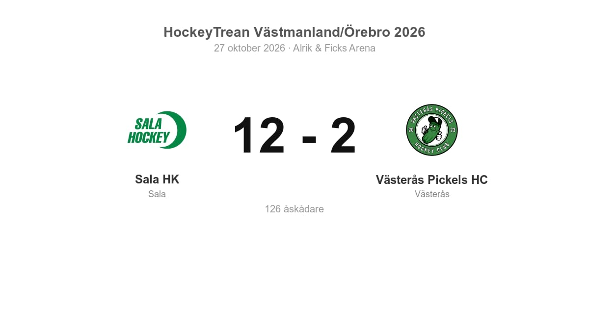 Sala HK vann stort mot Västerås Pickels HC