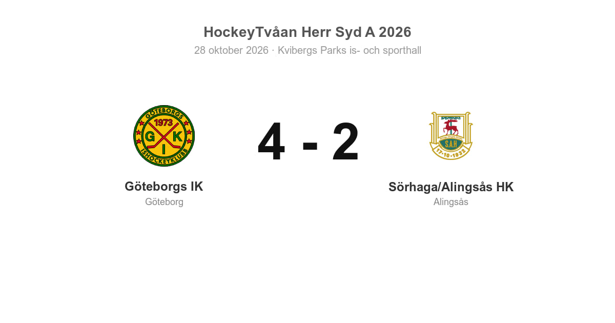 Sörhaga/Alingsås HK föll borta mot Göteborgs IK