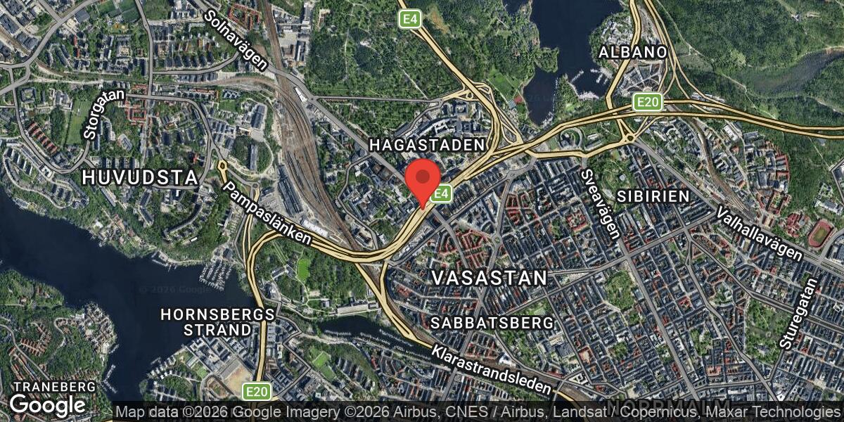 Trasig brunn blockerar körfält på E4 vid Eugeniatunneln