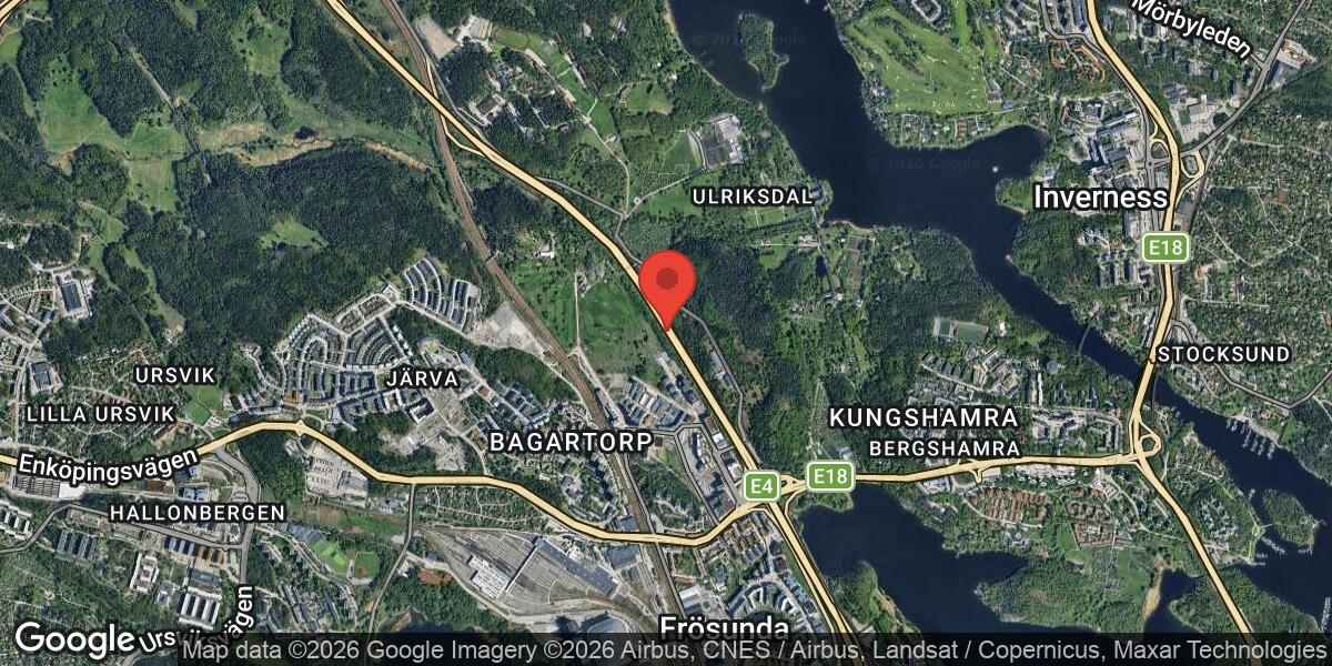 Olycka stoppar trafiken på E4 vid Järva Krog