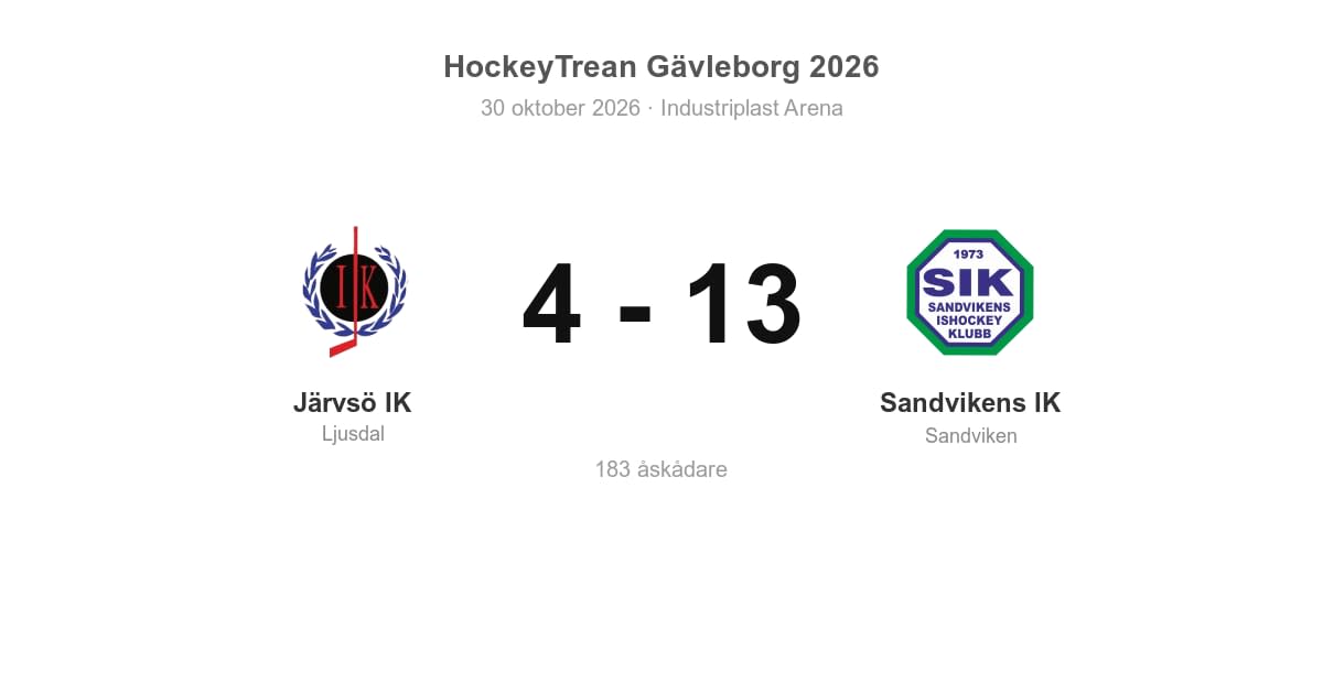 Järvsö IK föll hemma mot Sandvikens IK