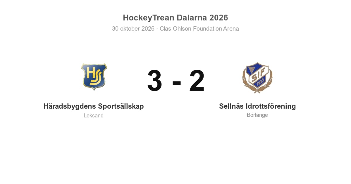 Häradsbygden vann mot Sellnäs i HockeyTrean