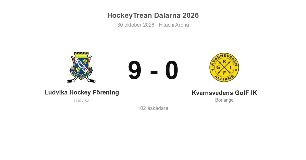 Ludvika Hockey Förening vann med 9–0 mot Kvarnsveden