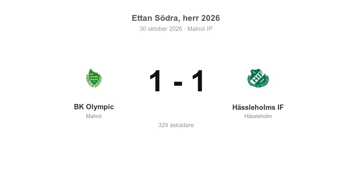 BK Olympic kryssade hemma mot Hässleholms IF