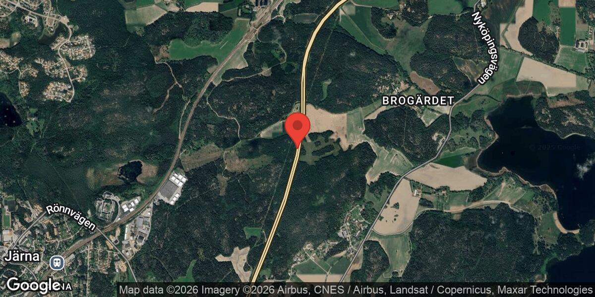 Singelolycka på E4 mellan Södertälje syd och Järna – händelsen avslutad