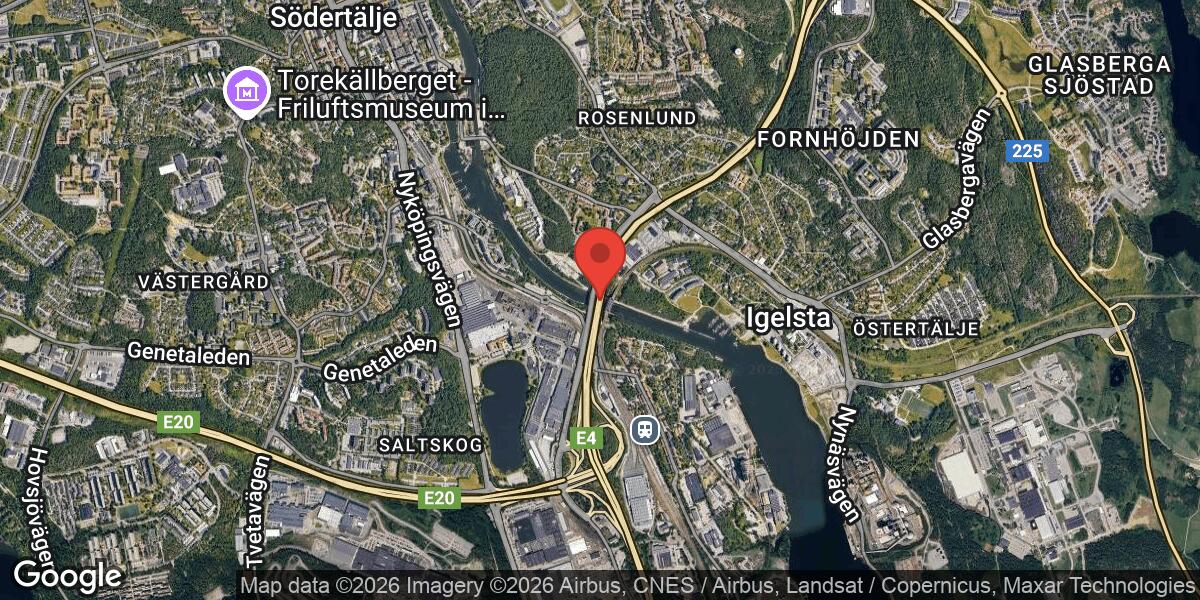 Snöröjning avslutad på E4 vid Motorvägsbron mot Nyköping