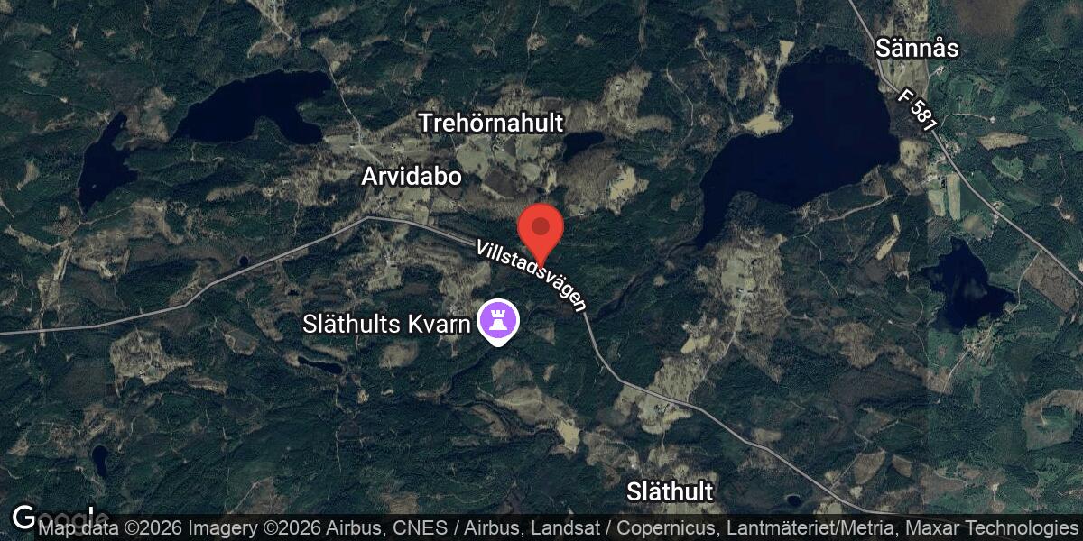 Singelolycka på väg 580 mellan Burseryd Kyrka och Villstad S – händelsen avslutad