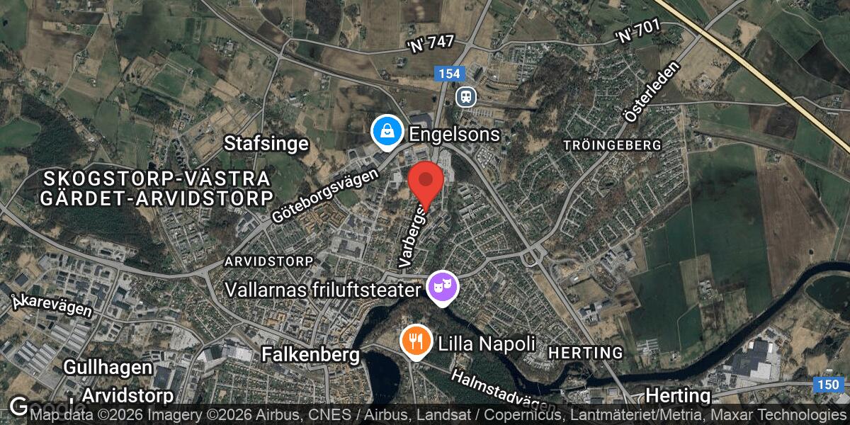 Olycka med två personbilar på Väg 154 mellan Falkenberg och Tångakrysset