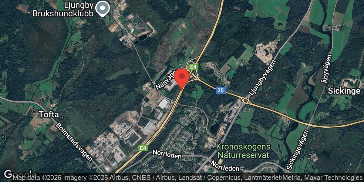 Singelolycka stänger E4 mellan Ljungby S och Ljungby N i riktning mot Värnamo