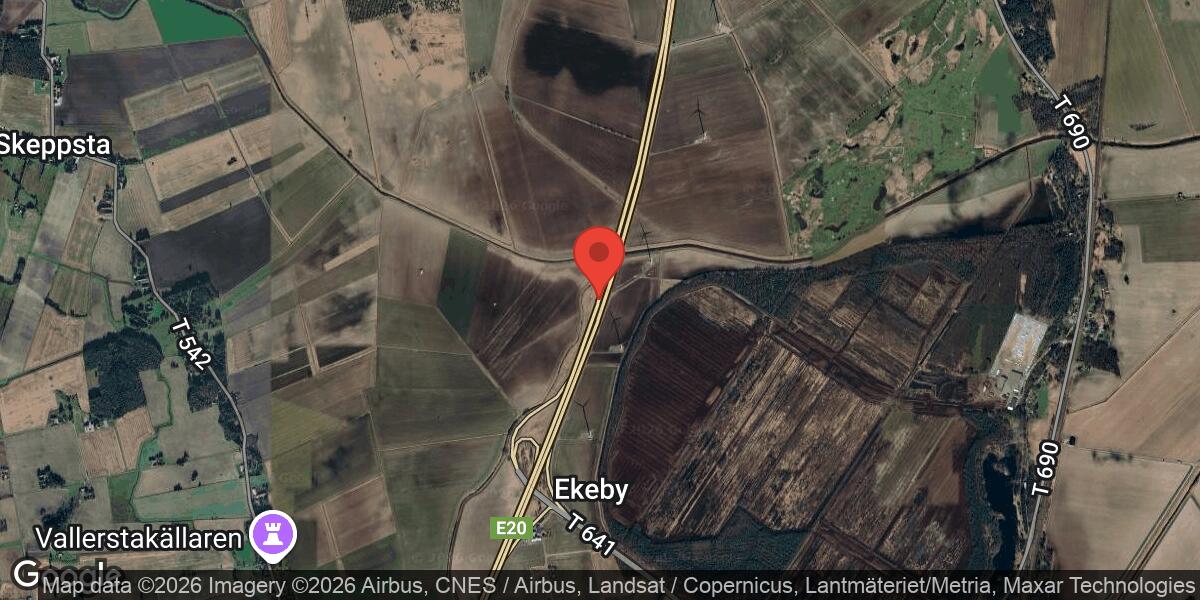 Singelolycka på E20 mellan Marieberg och Ekeby påverkar trafiken mot Göteborg