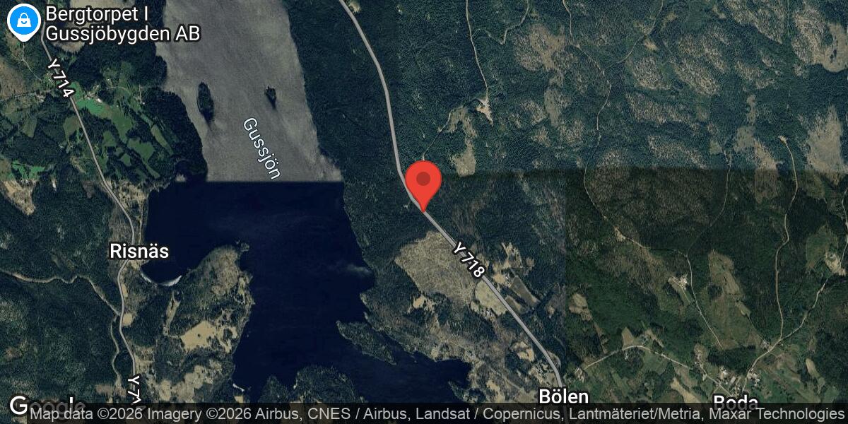 Vägarbete med kortare stopp på Väg 718 mellan Brunne och Ulandsnäset