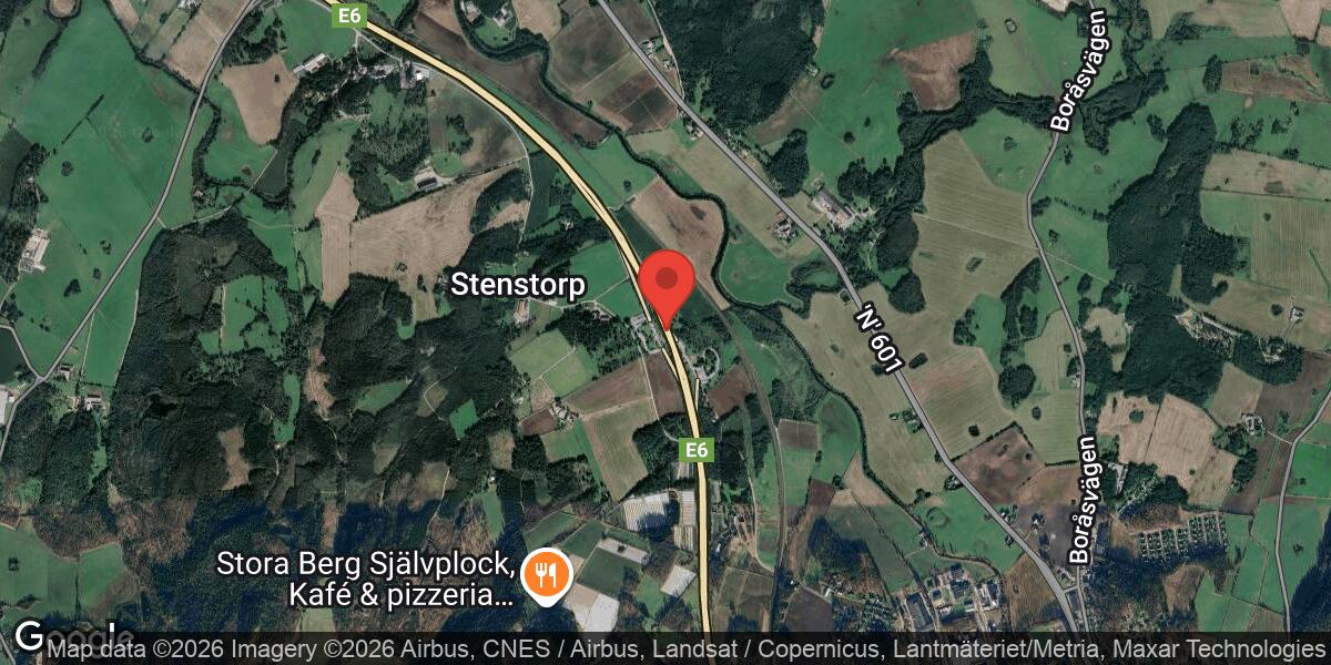 Stort vägskadeavstängning på E6 mellan Slöinge och Susedalen