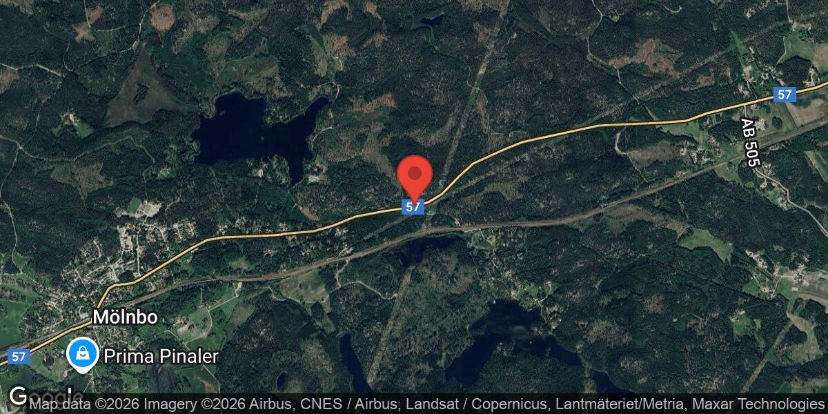 Fordonshaveri på väg 57 mellan Mölnbo och Björklund påverkar trafiken