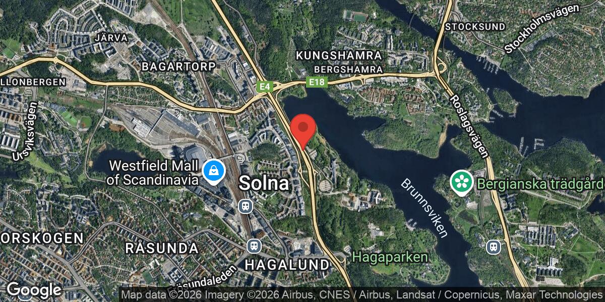 Fordonshaveri på E4 vid Trafikplats Frösunda i riktning mot Uppsala