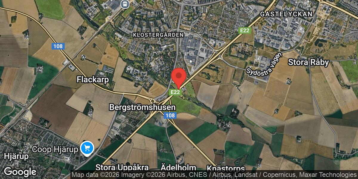 Föremål på vägen orsakade stor påverkan på E22 mellan Lund S och Råby