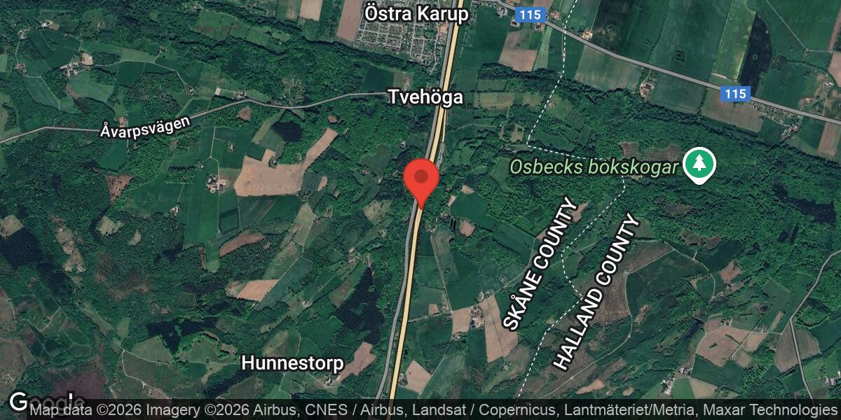 Fordonshaveri på E6 mellan Hallandsås och Östra Karup påverkar trafiken