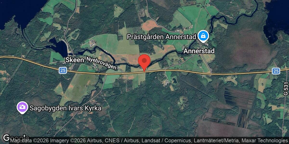Vägarbete på väg 25 mellan Trekanten och Annerstad V påverkar trafiken