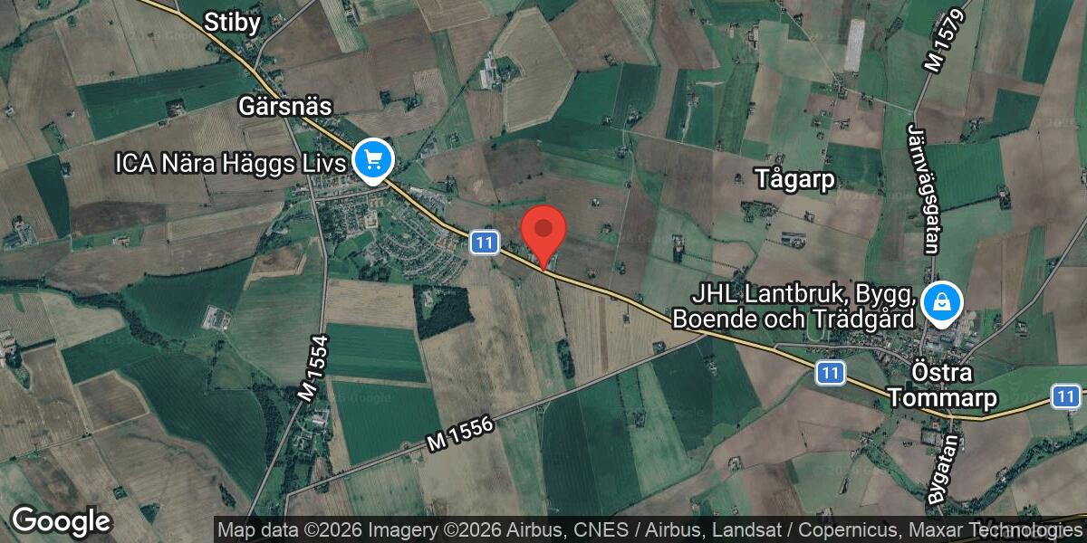 Fordonshaveri på väg 11 mellan Tommarp och Gärsnäs påverkar trafiken