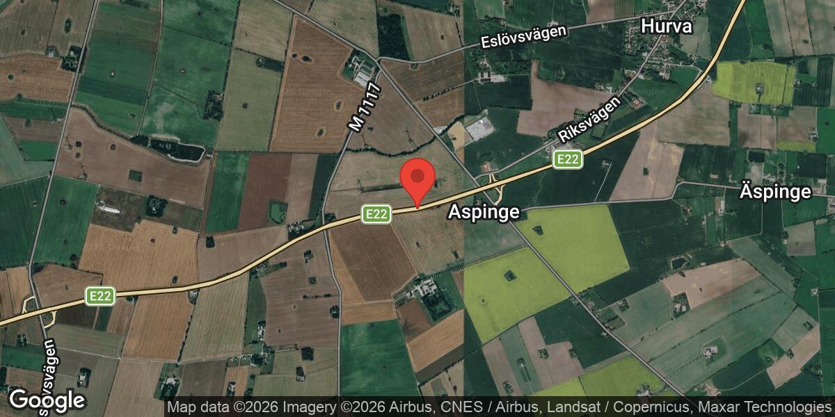 Vägarbete på E22 mellan trafikplats Roslöv och trafikplats Hurva påverkar trafiken