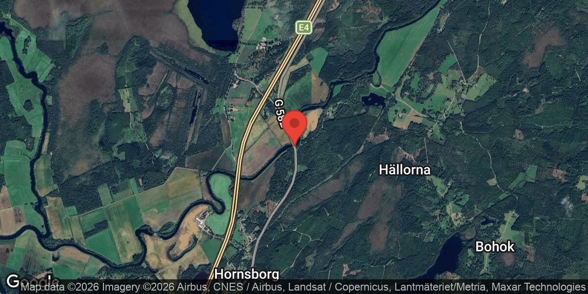 Singelolycka med personbil påverkar väg 582 vid Hornsborg