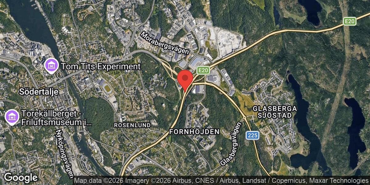 Olycka med tungt fordon på E4 vid Trafikplats Moraberg