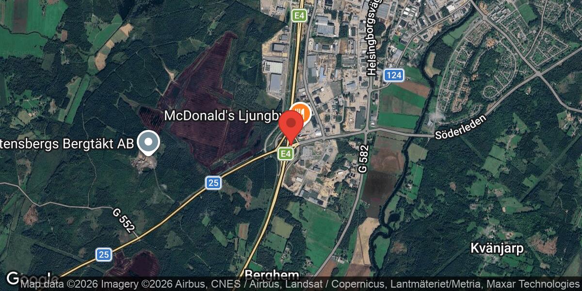 Avfart Ljungby S avstängd under vägarbete på väg 25.05