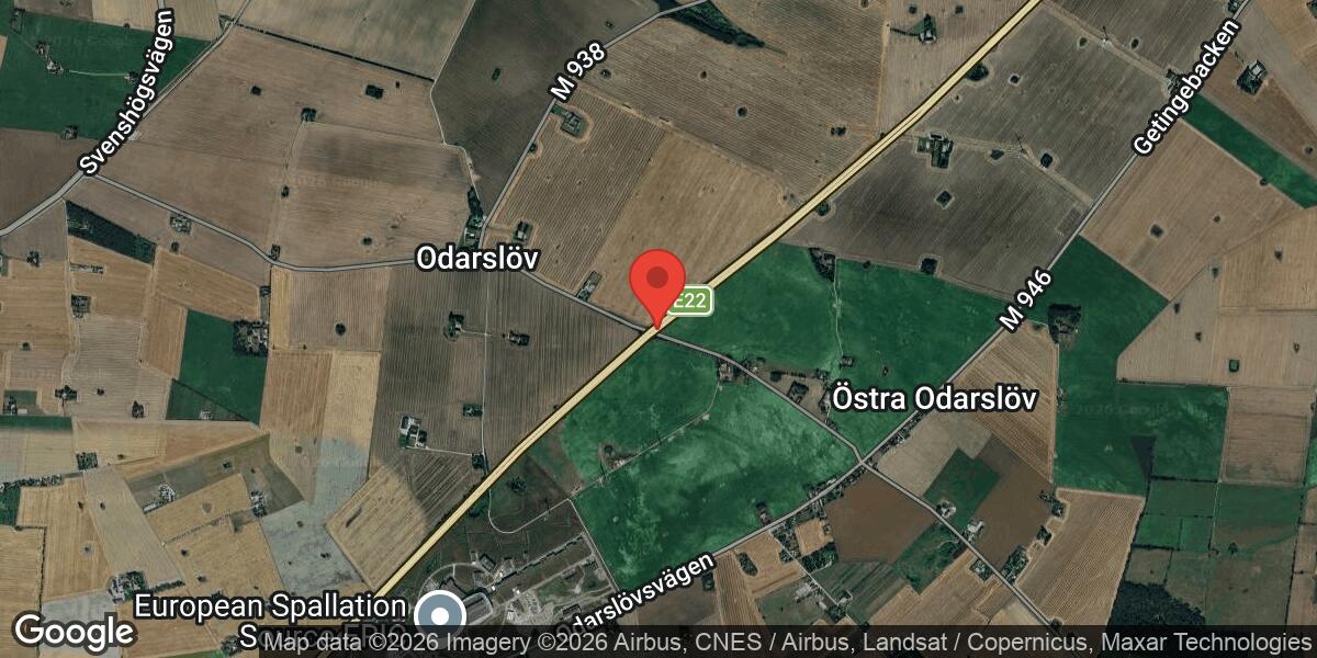 Trafikolycka med flera fordon på E22 mellan Lund N och Gårdstånga