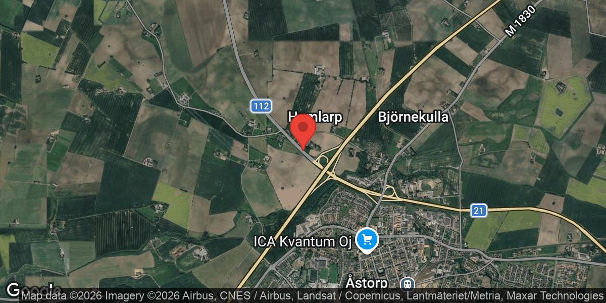 Olycka med lastbil på väg 112 vid Åstorp påverkar trafiken