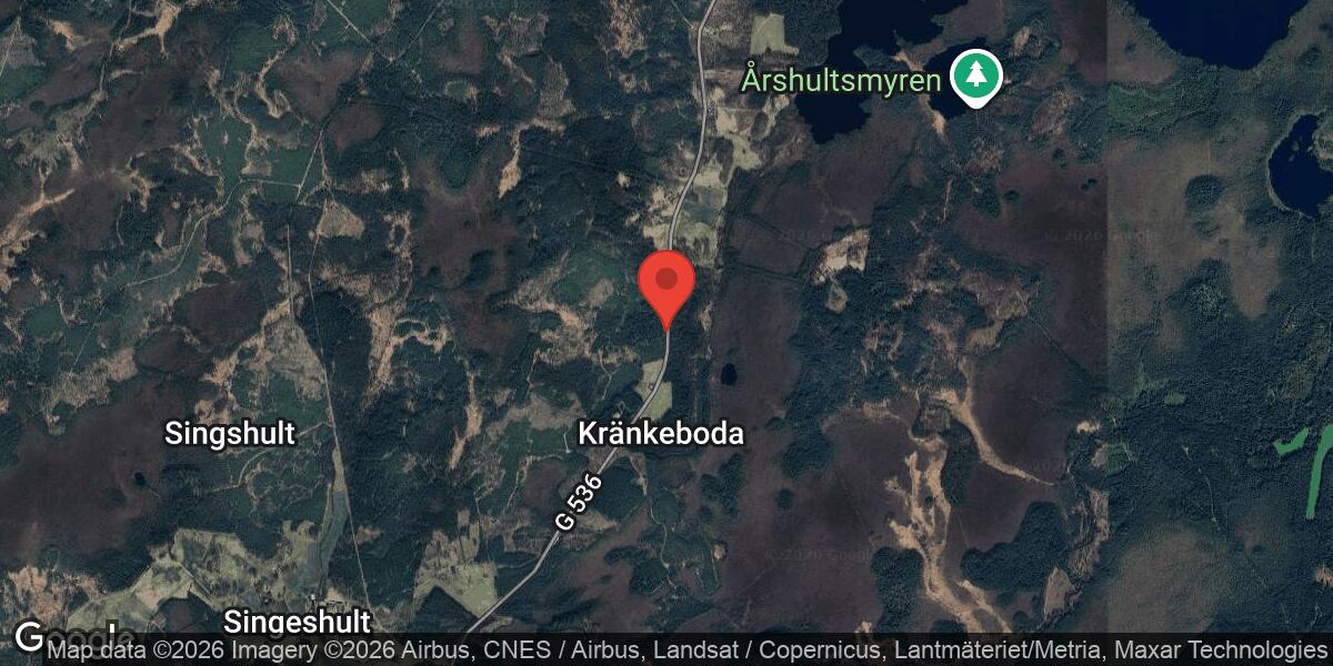 Singelolycka på väg 536 vid Kränkeboda påverkar trafiken