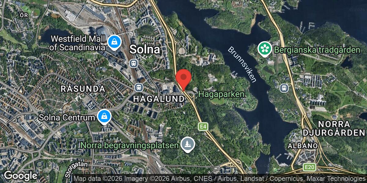 Fordonshaveri på E4 vid Trafikplats Haga Norra i riktning mot Södertälje