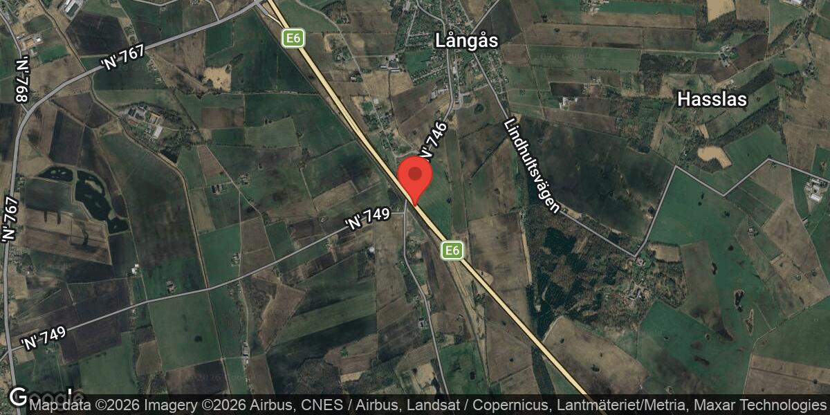 Bärgning av lastbil på E6 mellan Morup och Falkenberg avslutad