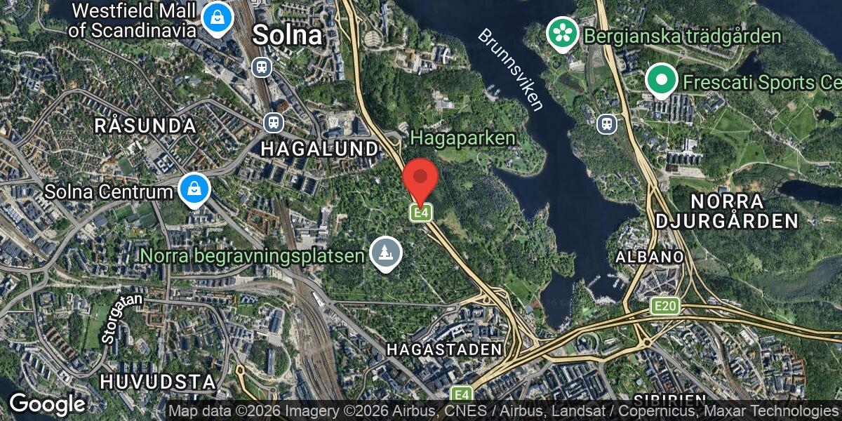 Olycka med två personbilar på E4 vid påfart till Trafikplats Haga Norra