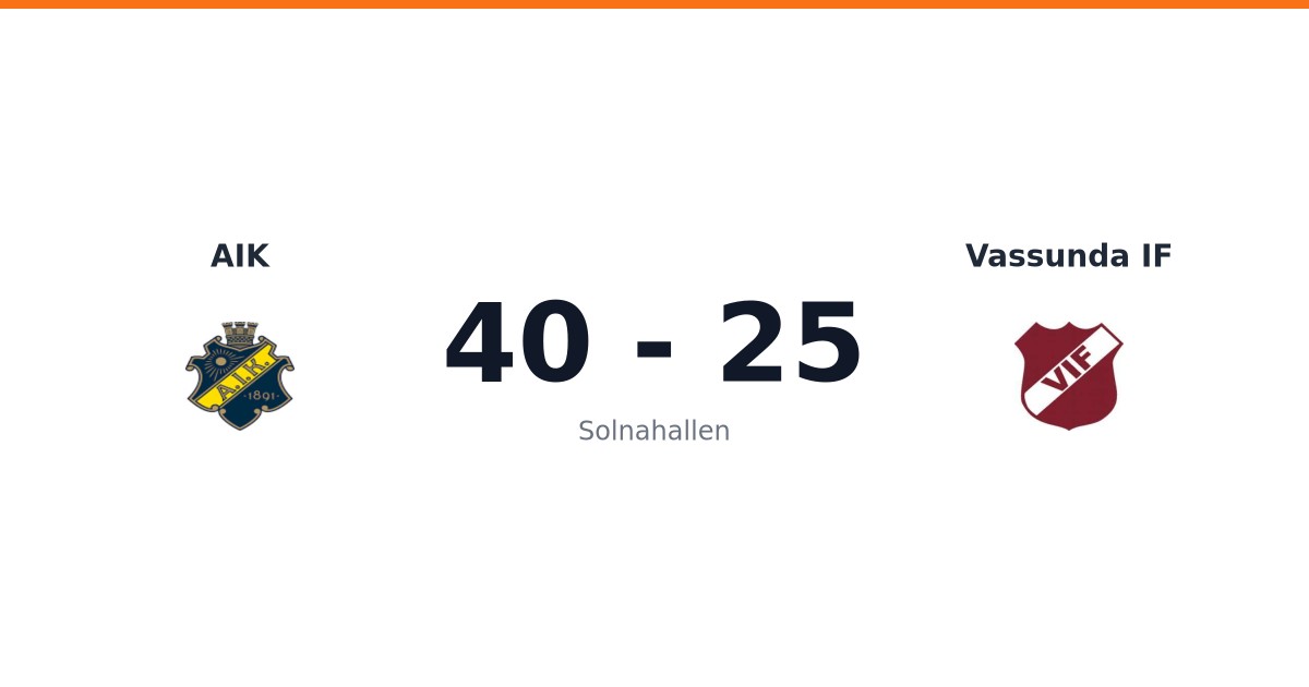 AIK Handboll i Solnahallen – Storseger mot Vassunda IF