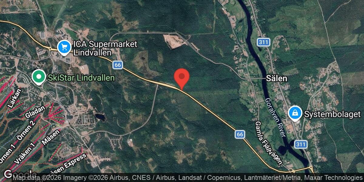 Trafikolycka på väg 66 mellan Lindvallen och Sälen V påverkar framkomligheten