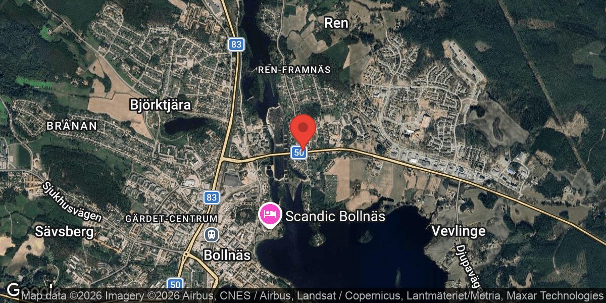 Olycka mellan två personbilar på väg 50 mellan Ren och Vevlinge