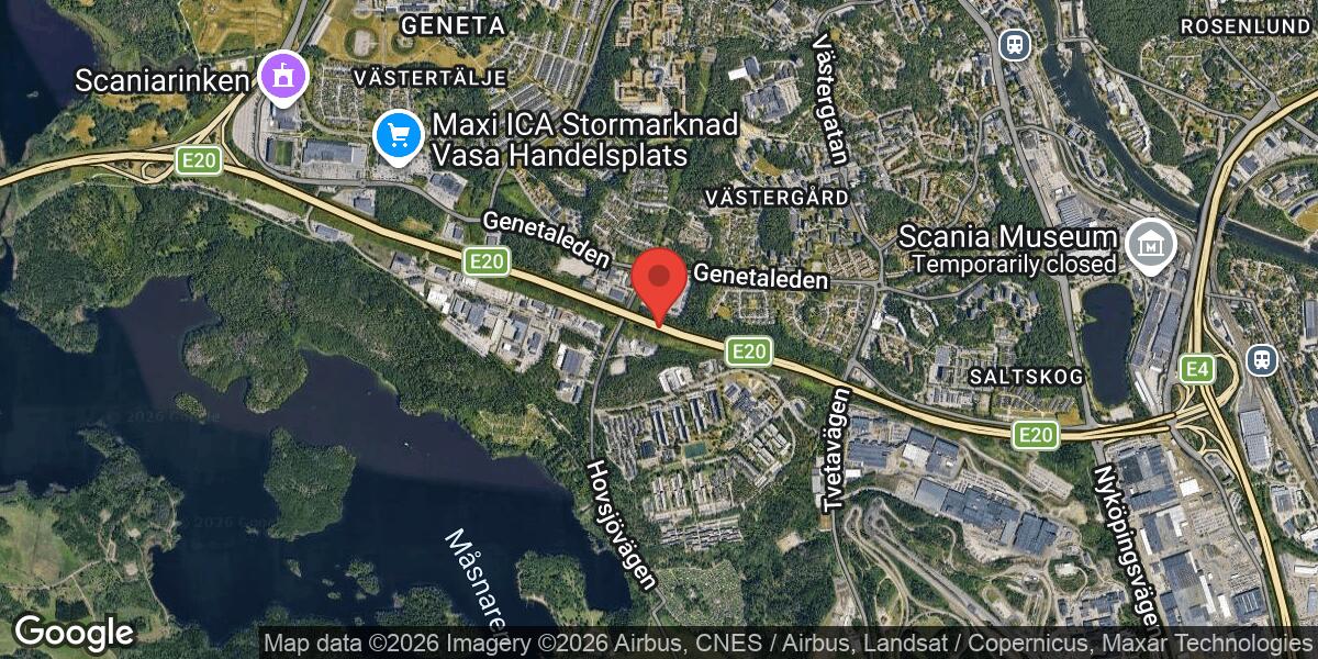 Fordonshaveri på E20 mellan Trafikplats Vasa och Saltskog i riktning mot Södertälje