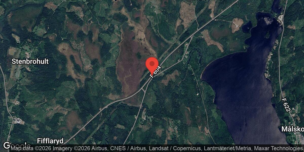 Singelolycka på väg 604 vid Brotorpet påverkar trafiken