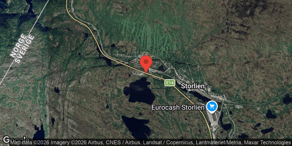 Trafikolycka mellan två personbilar vid Storlien påverkar E14