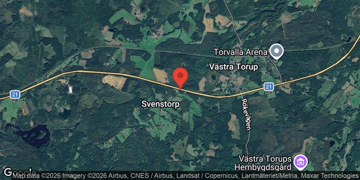 Singelolycka på väg 21 öster om Perstorp med stor påverkan