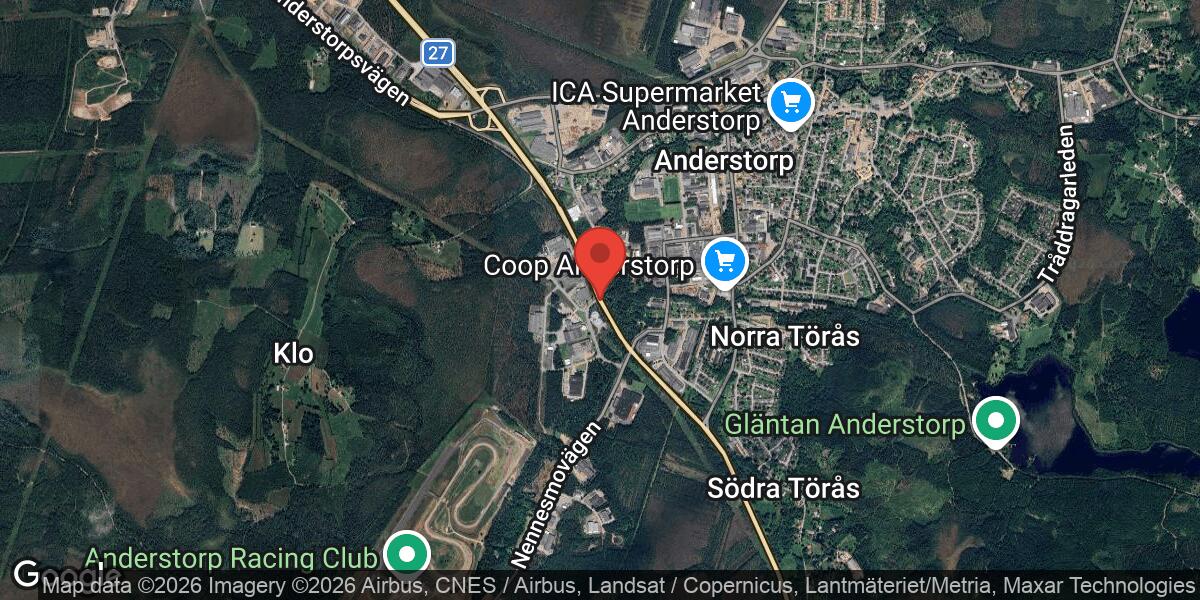 Fordonshaveri på väg 27 i Anderstorp påverkar trafiken